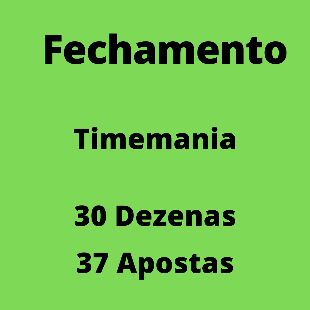 Timemania 30 dezenas